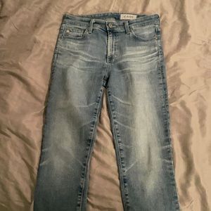 Aged denim jeans